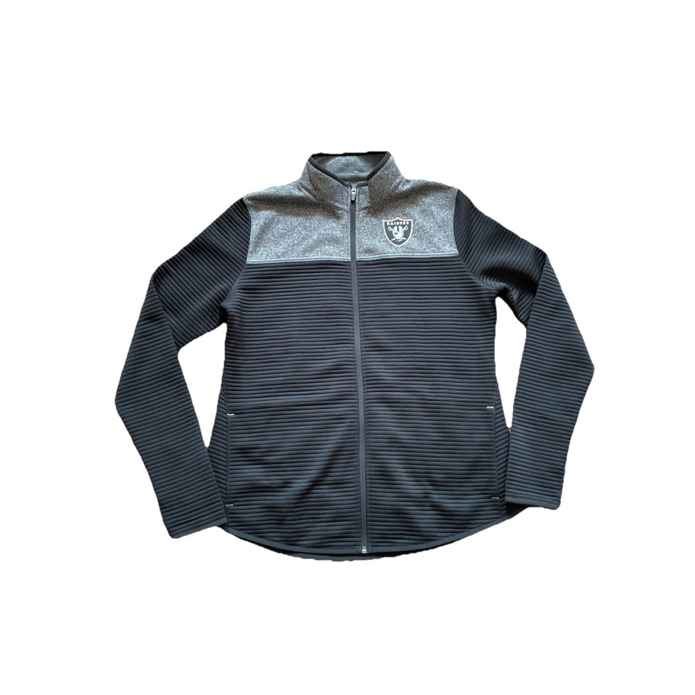 Las Vegas Raiders NFL Team Apparel Jacket Women's L TX3 Warm Ribbed Full Zip